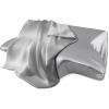 imageSatin Pillow Cases for HOMCA Cervical Pillow  Contoured Ergonomic Satin Pillowcase with Zipper Grey Soft ampamp Smooth Fabric for Hair ampamp Skin CareDark Gray